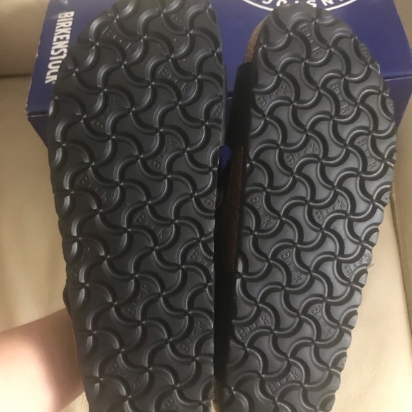 Birkenstock tunis leather fur sandals sz 4… - Picture 8 of 10